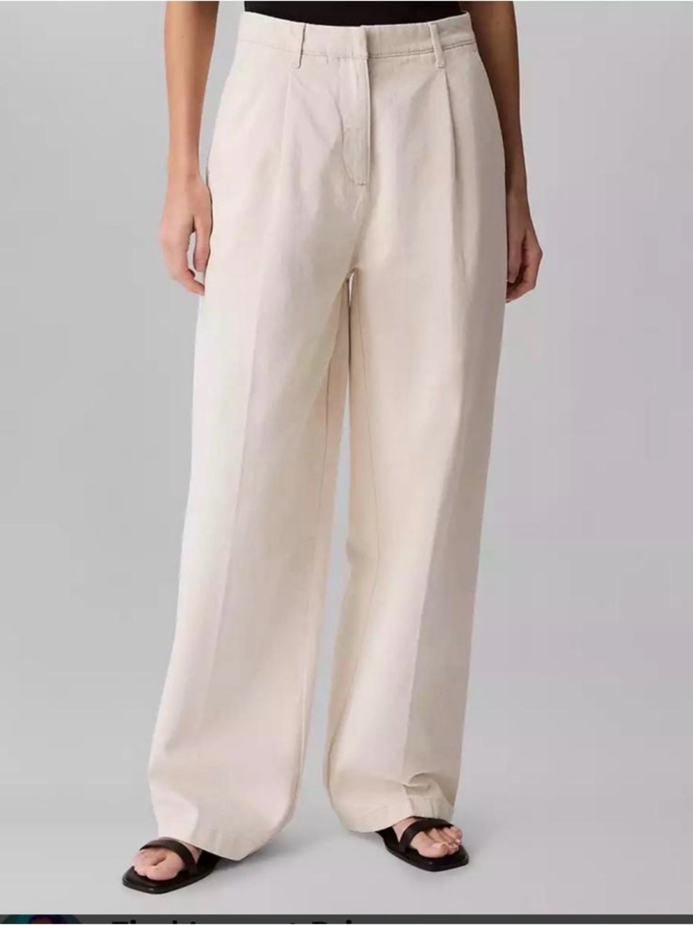 Calvin Klein Jeans pleated Wide-Leg ivory Jeans NWT Size30
